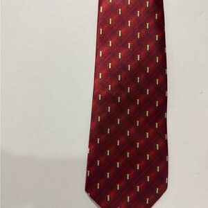 Classic Burgundy & Gold Men's Tie Hand Made in Italy 100% Silk